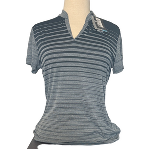 NWT Nike Golf Tour Dri-FIT Trump National Bedminster Polo Women’s M Gray Striped